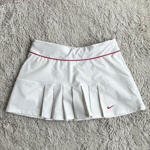 Nike Women's White Mini Skirt with Red Accent